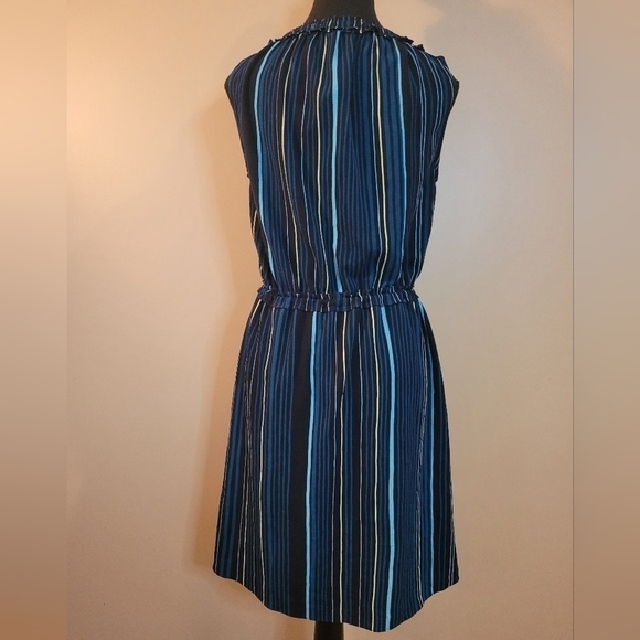 JOE FRESH Sleeveless, Tassle Cinched Waist, Ruffle Neckline Dress, Size Small - Picture 8 of 11